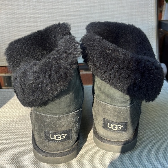 UGG Bailey Button Short Boots in Black - Picture 2 of 6